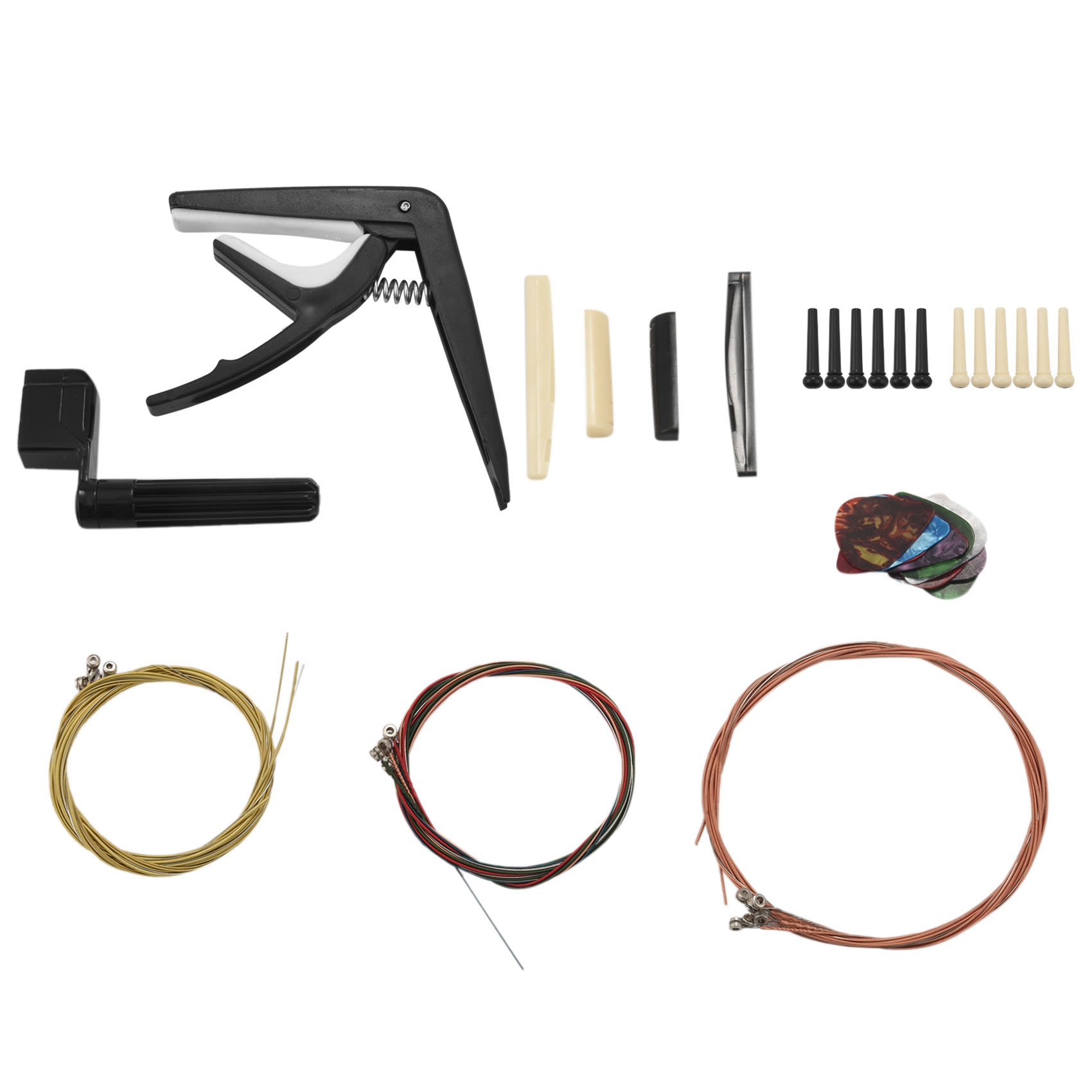Guitar Accessories Kit Including Acoustic Guitar Strings Capo Tuner