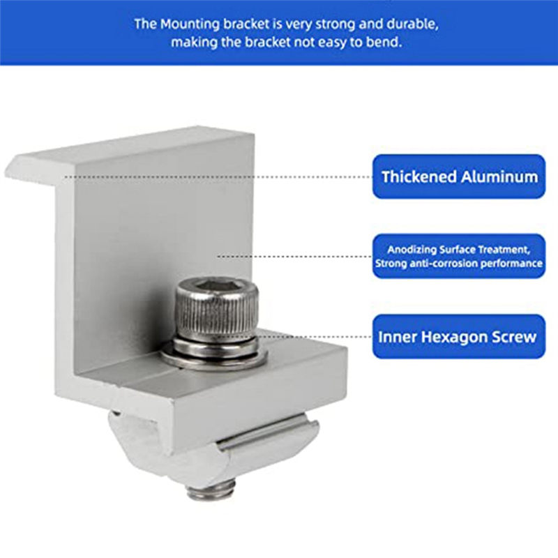 12 Piece Solar Module Bracket End Clamp, End Clamp, Side Clamp for PV Solar Module Roof Mountings (40MM). 