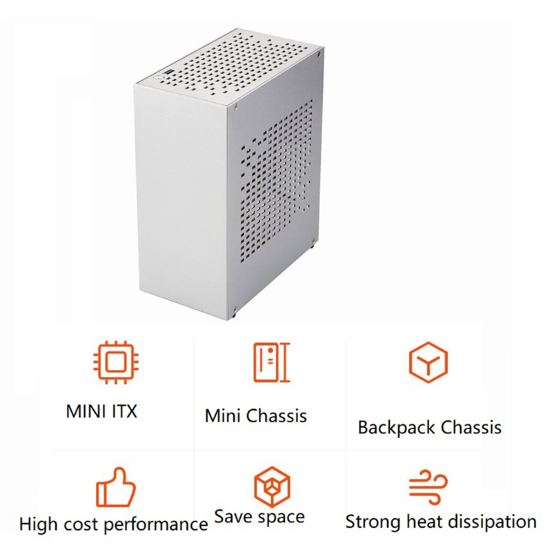 A07 Mini ITX Computer Case Chassis HTPC Host Case USB3.0 ITX Enclosure Personal Computer Chassis Desktop Box Durable Easy Install White. 