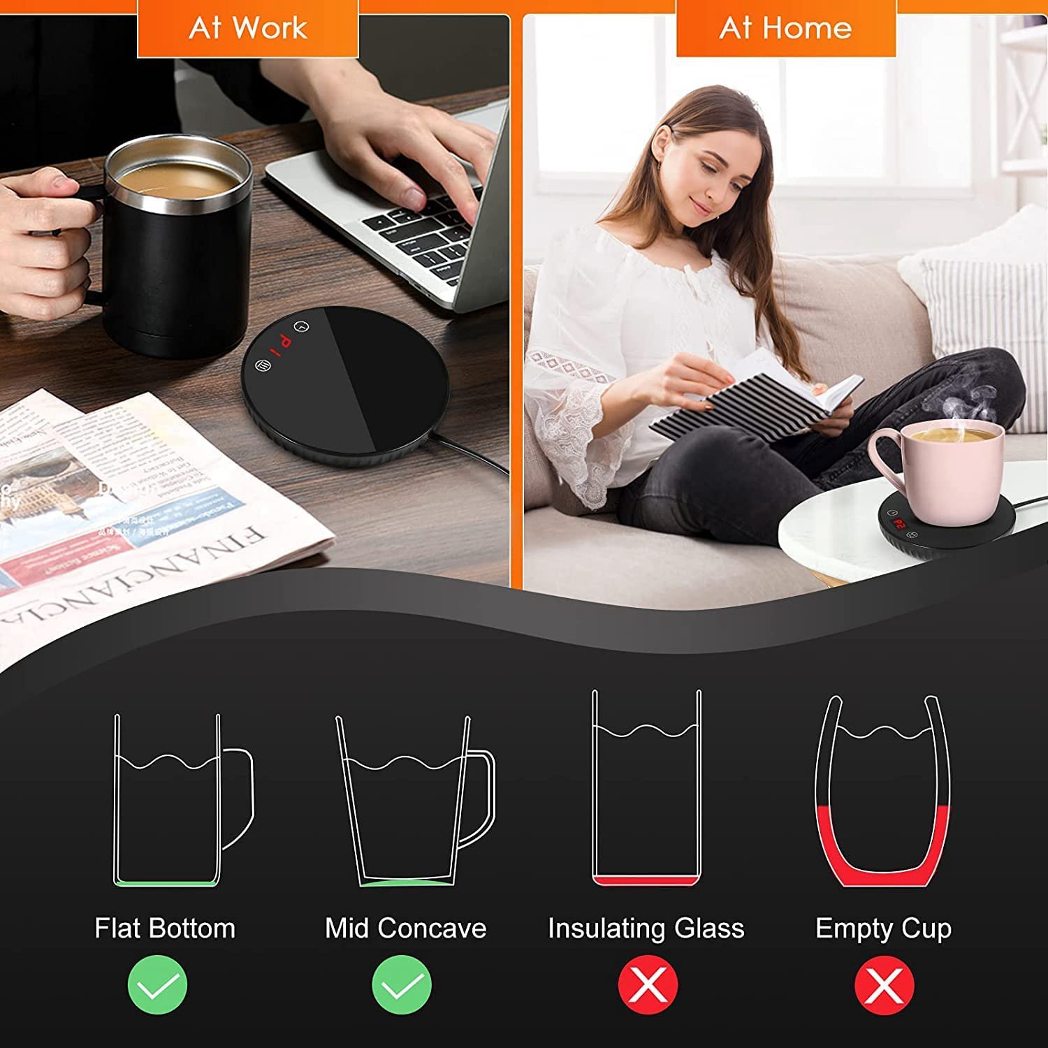 1 Pcs Candle mer Cup mer Coffee Mug mer 8H Auto Shut Off 1-12H Timer Candle Wax mer, 2 Temp Setting 122/140℉ Black US Plug. 