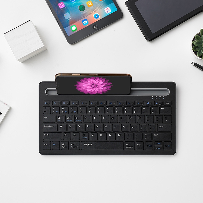 Rapoo XK100 78 Keys Wireless Bluetooth Office Business Keyboard(Black). 