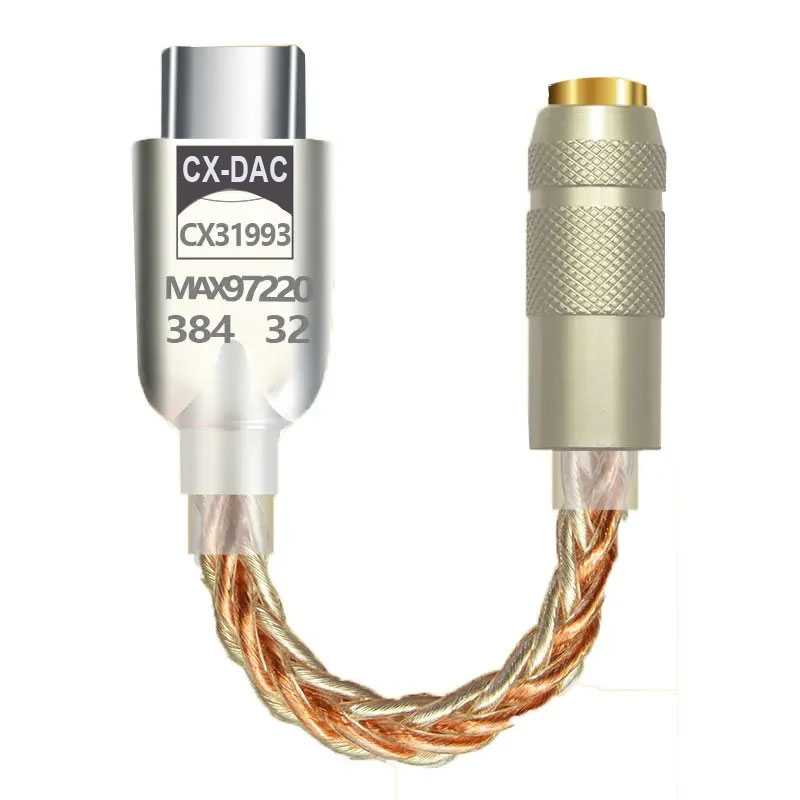 Upgraded Digital Audio Amplifier CX31993 MAX97220 Dual Chip type-c-3.5mm AMP HiFi Audio Adapter 32Bit/384kHz DAC For iphone15. 