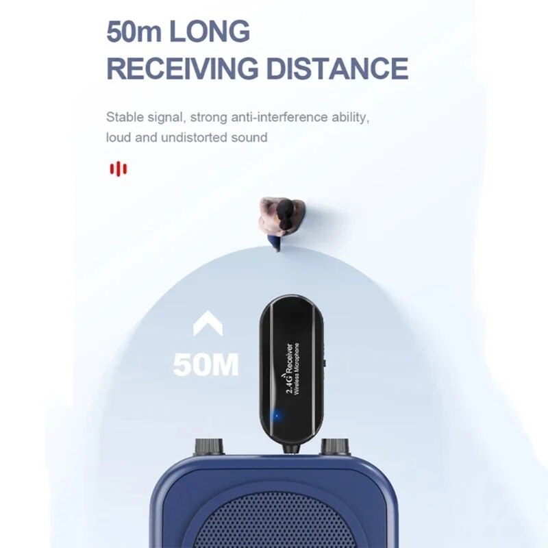 2.4G Head Mounted Wireless Lavalier Microphone Set Transmitter Receiver for Amplifier Voice Speaker Teaching Tours Guide. 