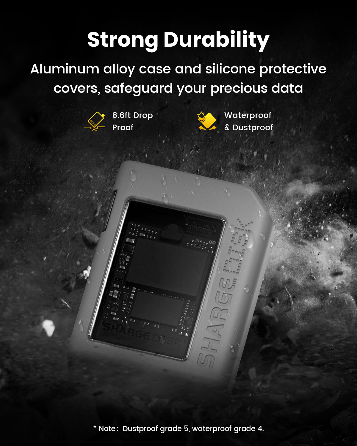 SHARGE-SSD Enclosure for Laptop, External SSD for PS5 Game Camera, NVMe PCI-E M.2 SSD Case, USB 3.2 Gen 2, 10Gbps, 2230 M.2. 