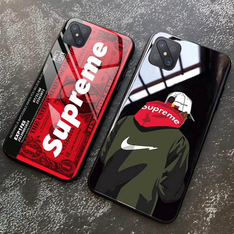 Supreme For OPPO Reno 4Z Case Tempered Glass Protector Mirror Back Covers SUP Superme Supreme Design OPPO Reno4 Z Back Cover