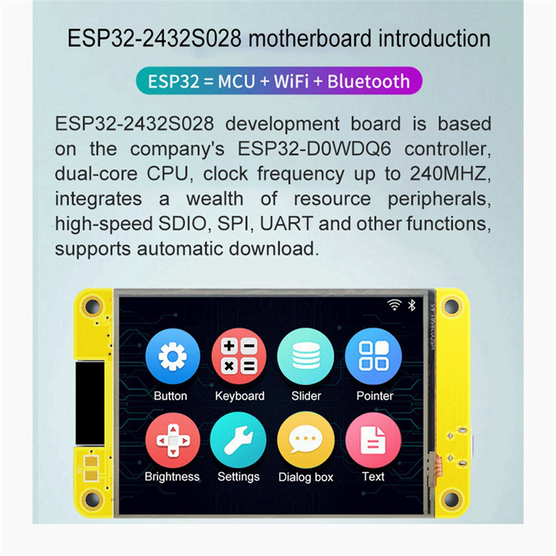 ESP32 240x320 Smart Display Screen 2.8 Inch LCD for LVGL WIFI&Bluetooth Development Board 2.8Inch TFT Module Easy Install. 