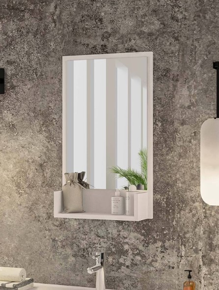 Bathroom Mirror with Shelf, Mirror with Shelf, Bathroom Mirror, Wall Mirror, Decorative Mirror, Mirror, Vanity Mirror, Black Mirror. 
