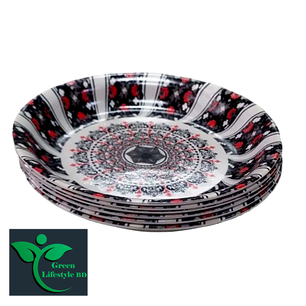 6 Inch 6-Piece Multi Design Print Melamine Mini Plate Set- Add A Touch Of Style To Your Dining Experience With These Elegant Mini Plates. 