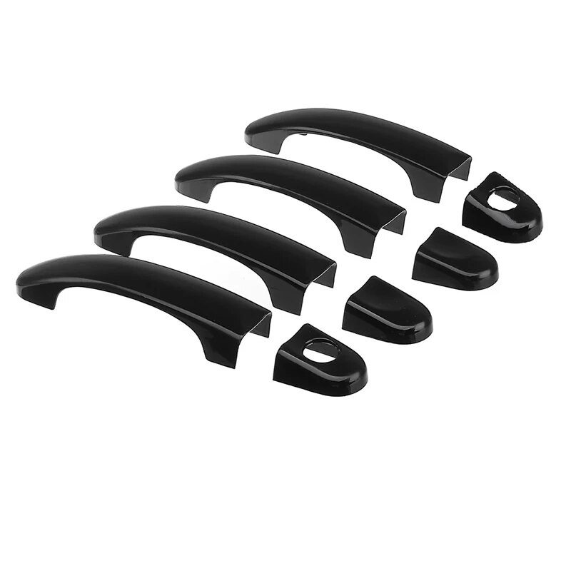 8Pcs Set ABS Chrome Door Handle Covers Trim for TRANSPORTER T5 T6 CADDY VAN 2003-2015 Gloss Black. 