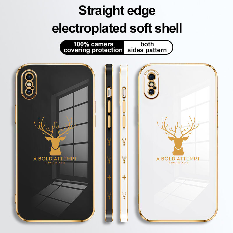 For Apple iPhone X / XS Phone Case, Aesthetic Drop Resistant Straight Edge Electroplated Soft Shell. 