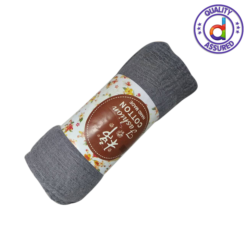 Crinkle Hijabs Grey Colour Summer Cotton Full Coverage Size- 180cm x 90cm, China Original