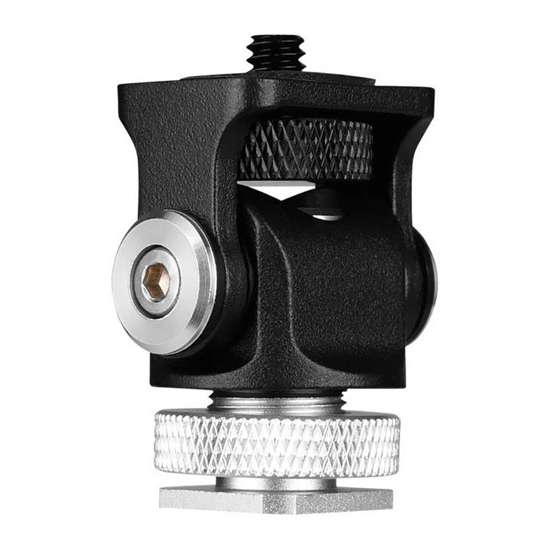 Hot Shoe Adjustable Monitor Mount Camera Tilt 180 Degree with Cold Shoe Mount and Tripod Head. 