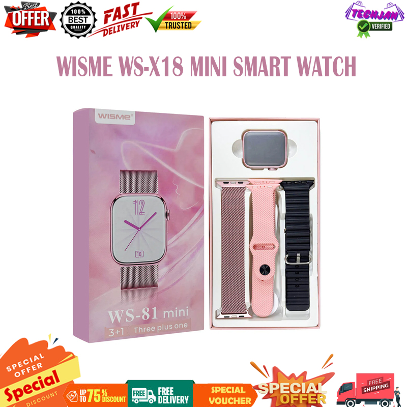 WISME WS-X18 MINI SMART WATCH AIRPODS THREE 3 STRAPS WIRELESS CHARGING