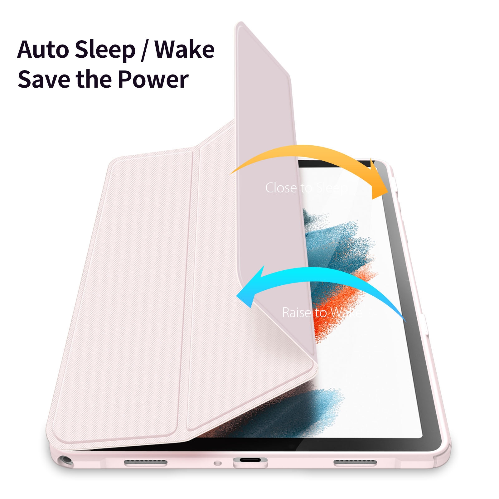 DUX DUCIS TOBY Series Antiskid Leather Tablet Case with Sleep / Wake-up Function For Samsung Galaxy Tab A9+. 