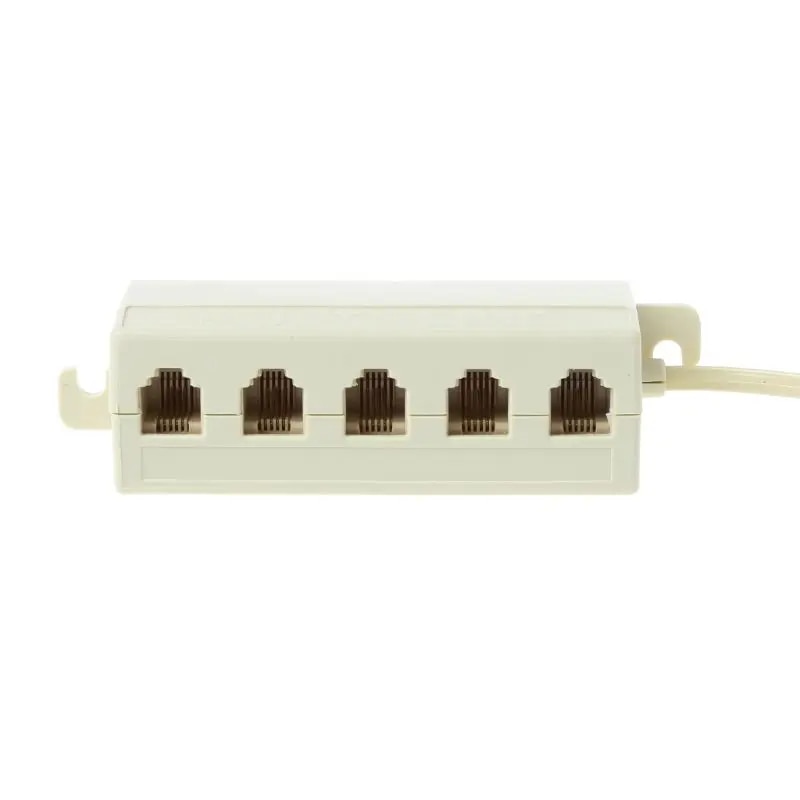 RJ11 Jack 5 Way Outlet Telephone Phone Modular Line Splitter Plug Adapter 6P4C B2RC. 