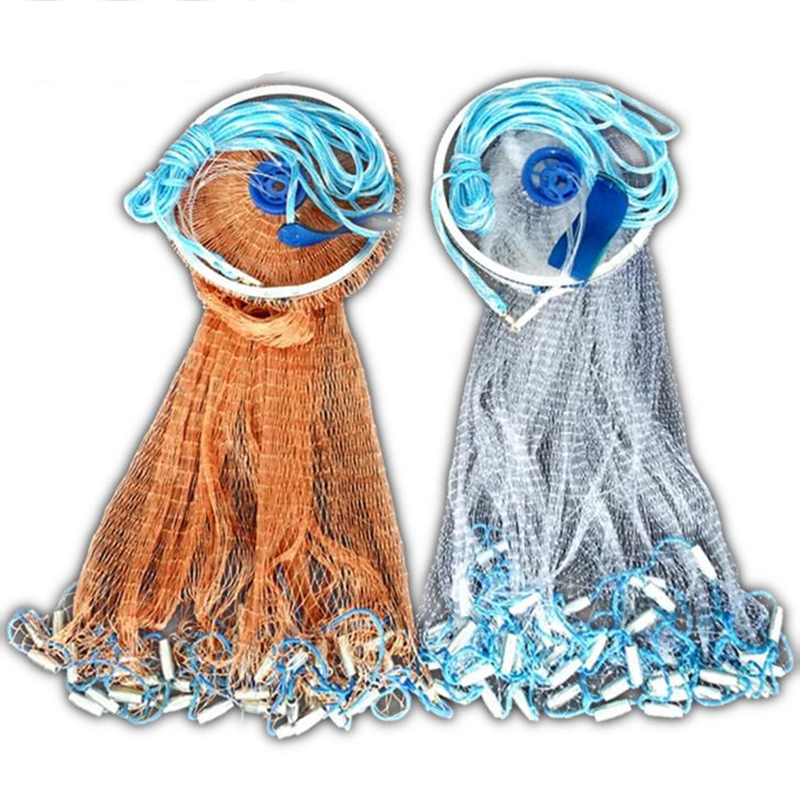 Finefish Hand Throw Fishing Nets With Ring USA Cast Net Strong Line Small Mesh Steel Sinker Catch Fish Net Hunting Network