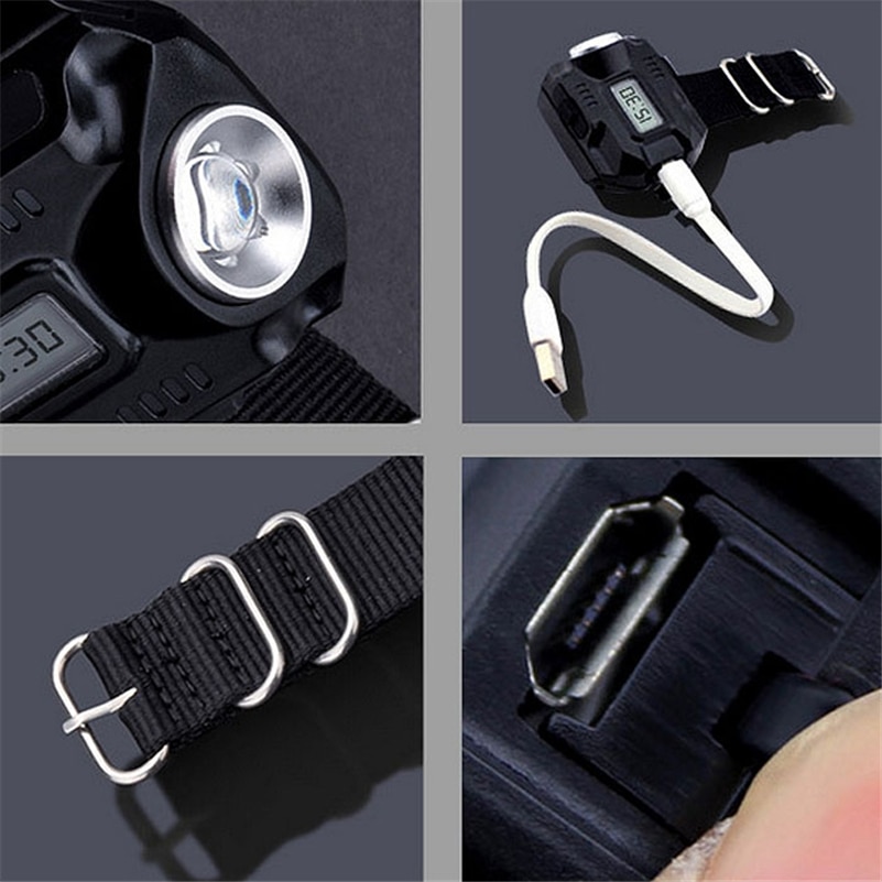 Watch Flash Light Led  LED clock tactical USB Chng Wrist Model Tactical Rechargeable with   Outdoor lamp - Multicolor. 