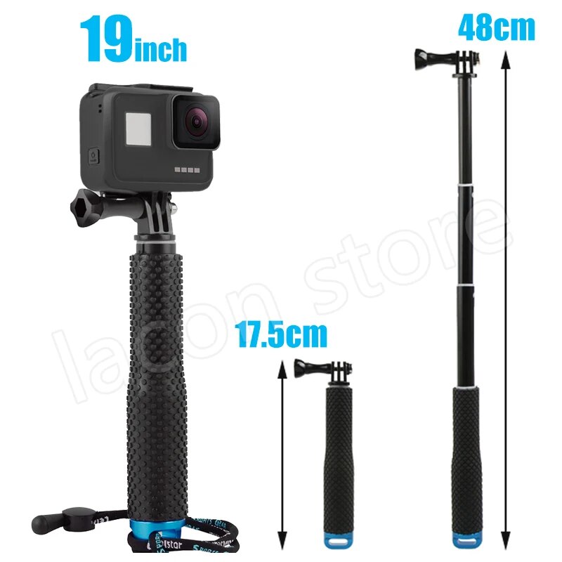 19 Inch Selfie Stick Diving Monopod for GoPro Hero 6 5 7 8 9 10 Black Tripod Session Action Camera Selfie Stick for Go Pro New. 