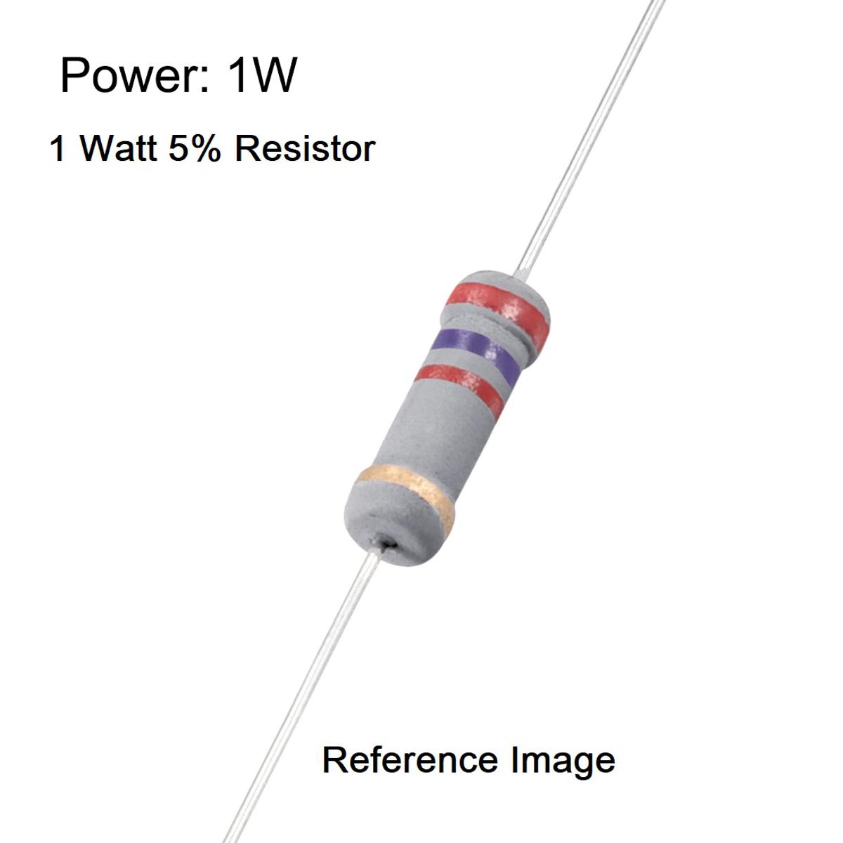 25Pcs- 1Watt 1.5K Ohm Resistor 1W 1.5K Ohm Metal Film Resistor 1.5K Ohm 1 Watt Metal Oxide Film Resistor Axial Leads 1.5K Ohm ±5% Tolerance 2 Pin Leads