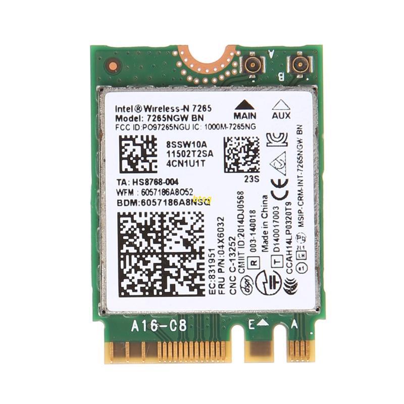 btsg For Intel Wireless-N 7265 7265NGW BN Dual Band 2x2 Wi-Fi Bluetooth-compatible