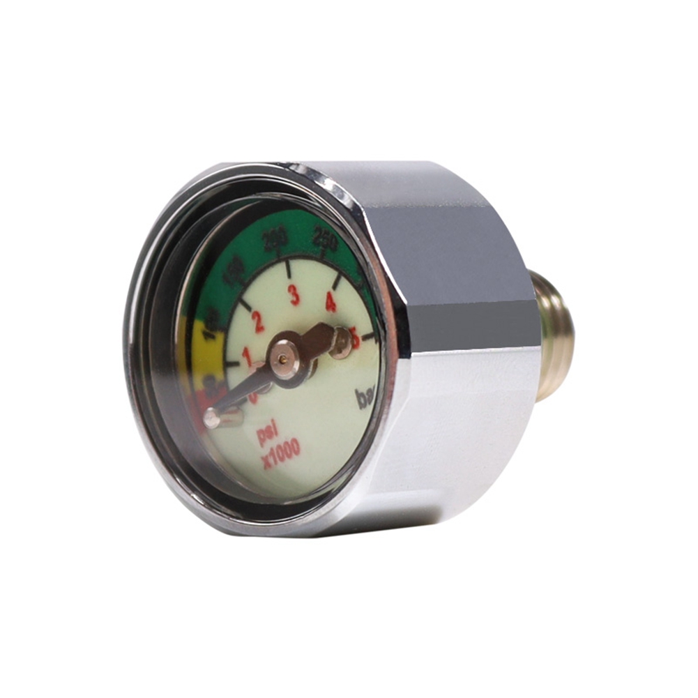 Scuba Diving Pony Bottle Pressure Gauge 1 Inch Face 350 BAR/5000 PSI 7/16Inch-20UNF Threads