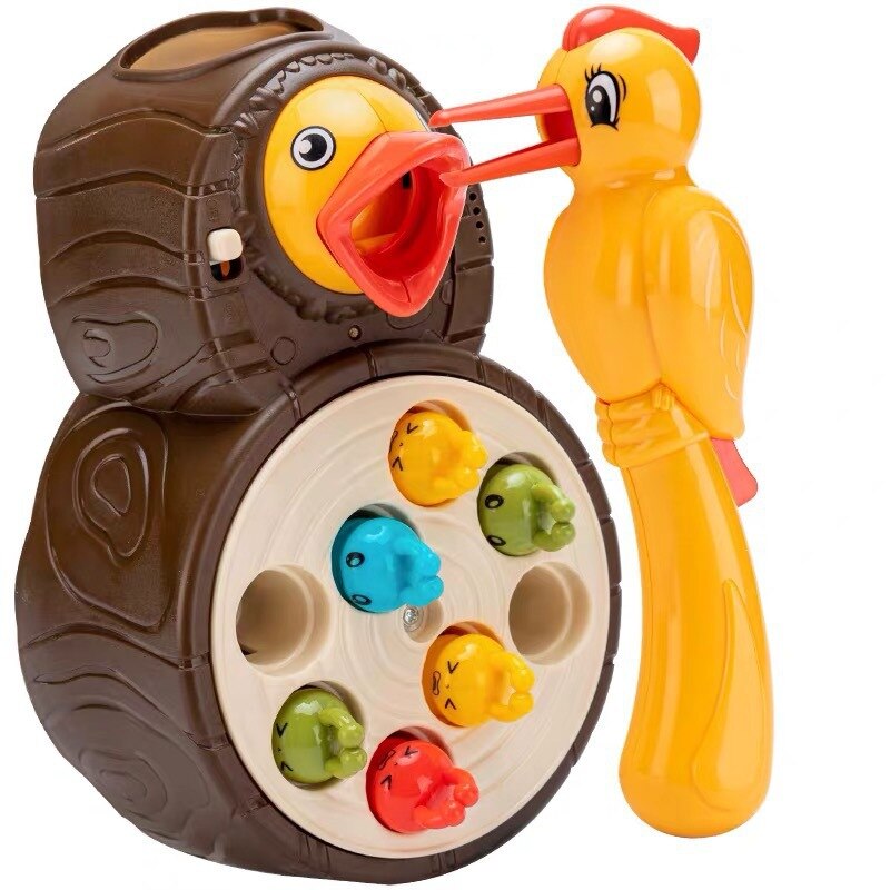 Misical Woodpecker Feeding Toy For Kids Electronic Bird Play Set Montessori Educational Learning Game Toys for Boy Girl Child. 