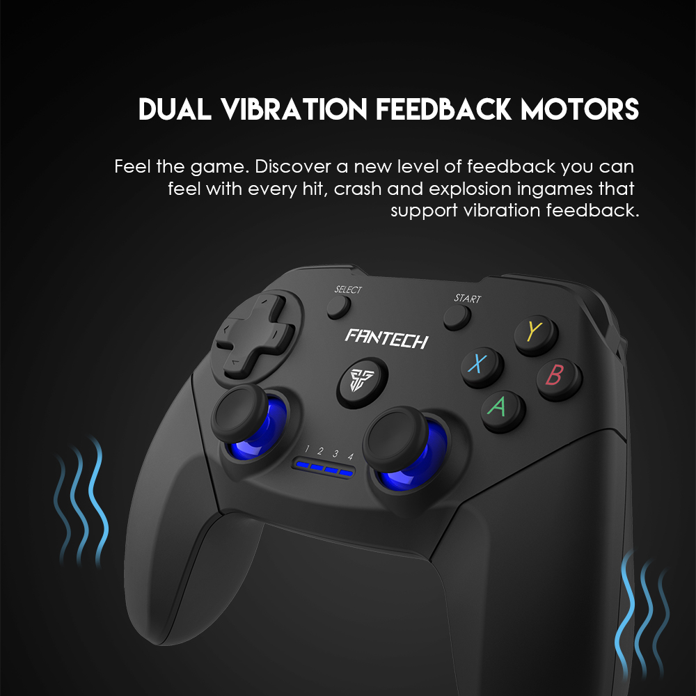 FANTECH REVOLVER WGP12 Controller Gamepad 2.4G Wireless Joystick Joypad With PS3 PC 10 Hours Long Battery Life For Game Player Black White Green. 