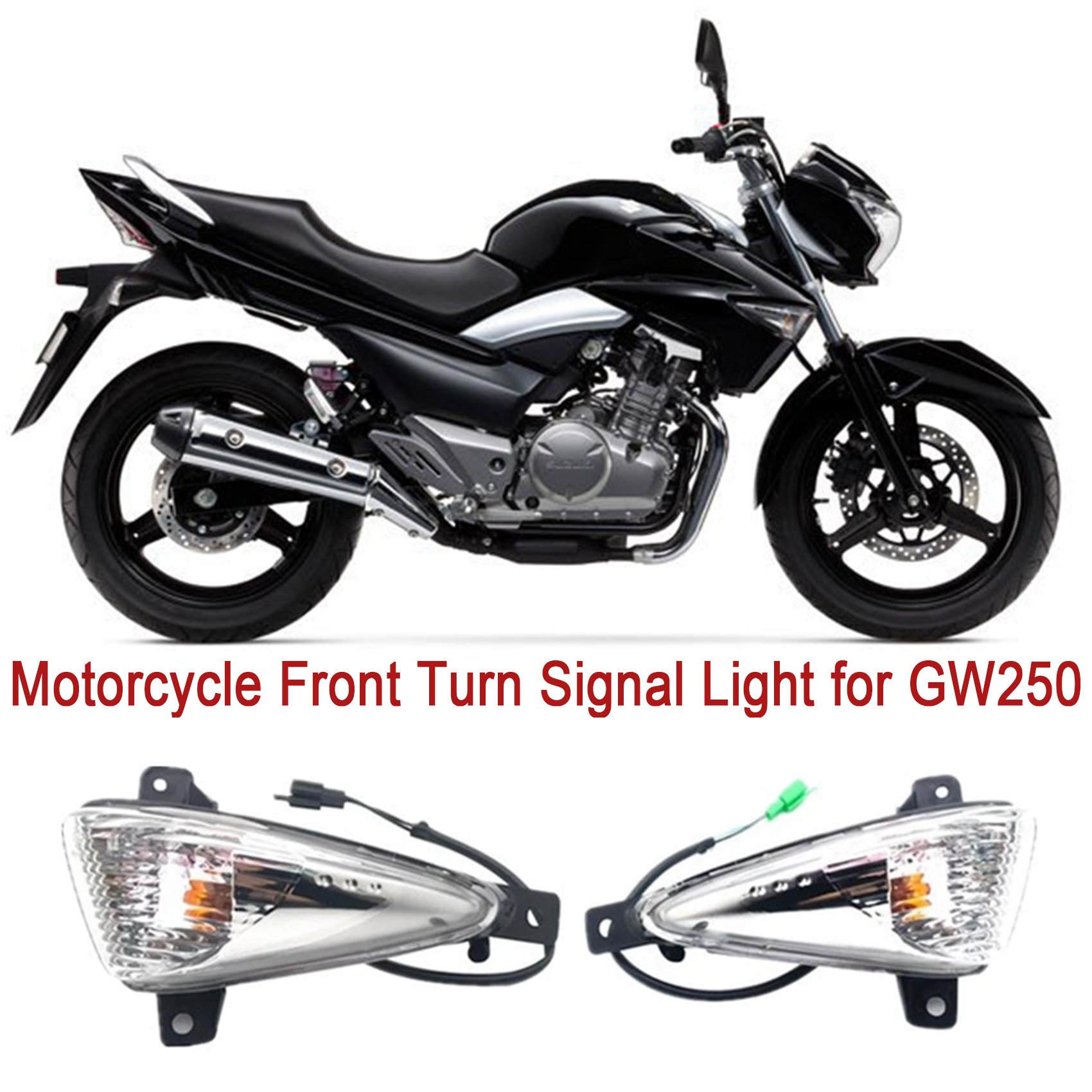 Motorcycle Front Fender Light Side Turn Signal Indicator Lamp for Suzuki GW250 Inazuma Haojue. 