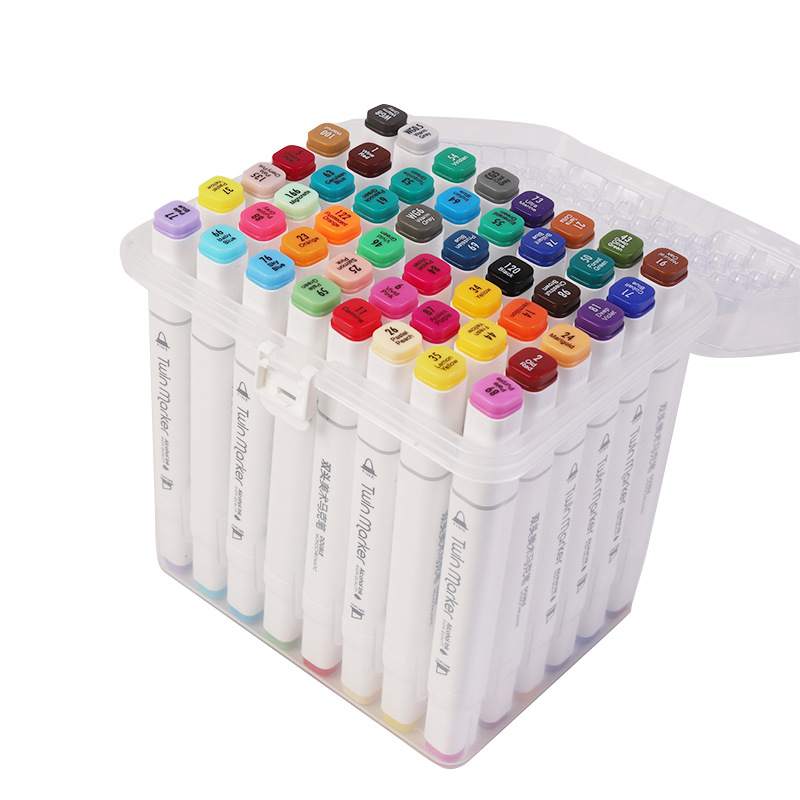 marker pen student hand drawn caricature marker double ended drawing marker oily color graffiti marker set. 