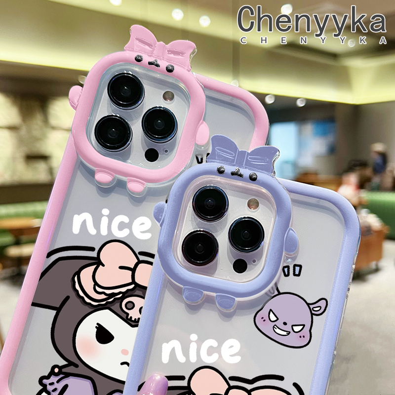 Chenyyka For OPPO A16K A16E A16 A16s A54s Case Cartoon Cute Kuromi Colorful Little Monster Camera Lens Soft Silicone Transparent Phone Cases Fashion Clear Shockproof Protective Case. 