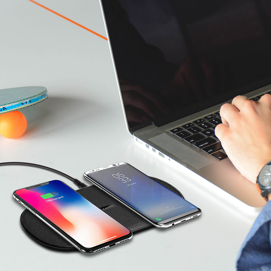 Nillkin 10W Qi Fast Wireless Charger - Gemini Dual Charging Pad for Samsung Galaxy S10 5G S10+ S10e for IPhone XS Max Xr X Gift Adapter. 