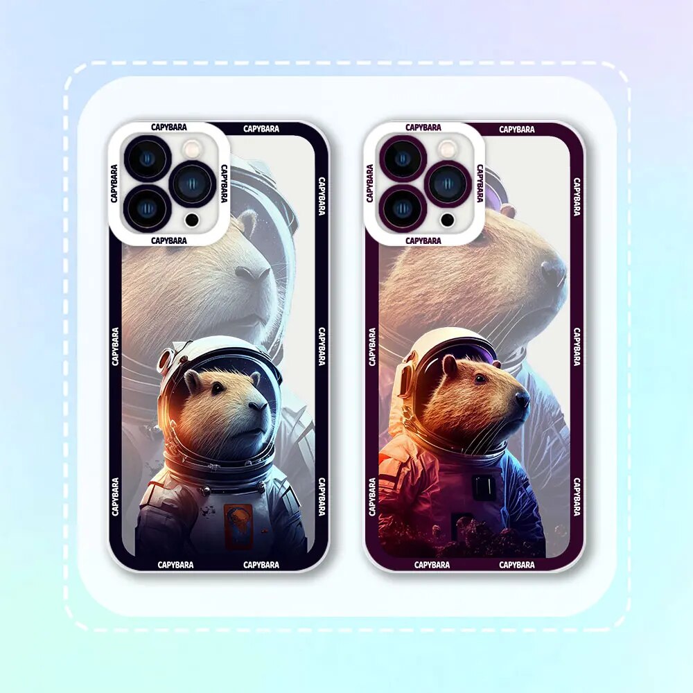 Astronaut Capybara Clear Case For Infinix HOT 30 30I 20 20I 20S 12 12I 11 10 10I 10S 9 PLAY SNFC 8 ZERO 20 5G2023 PRO Cover Case