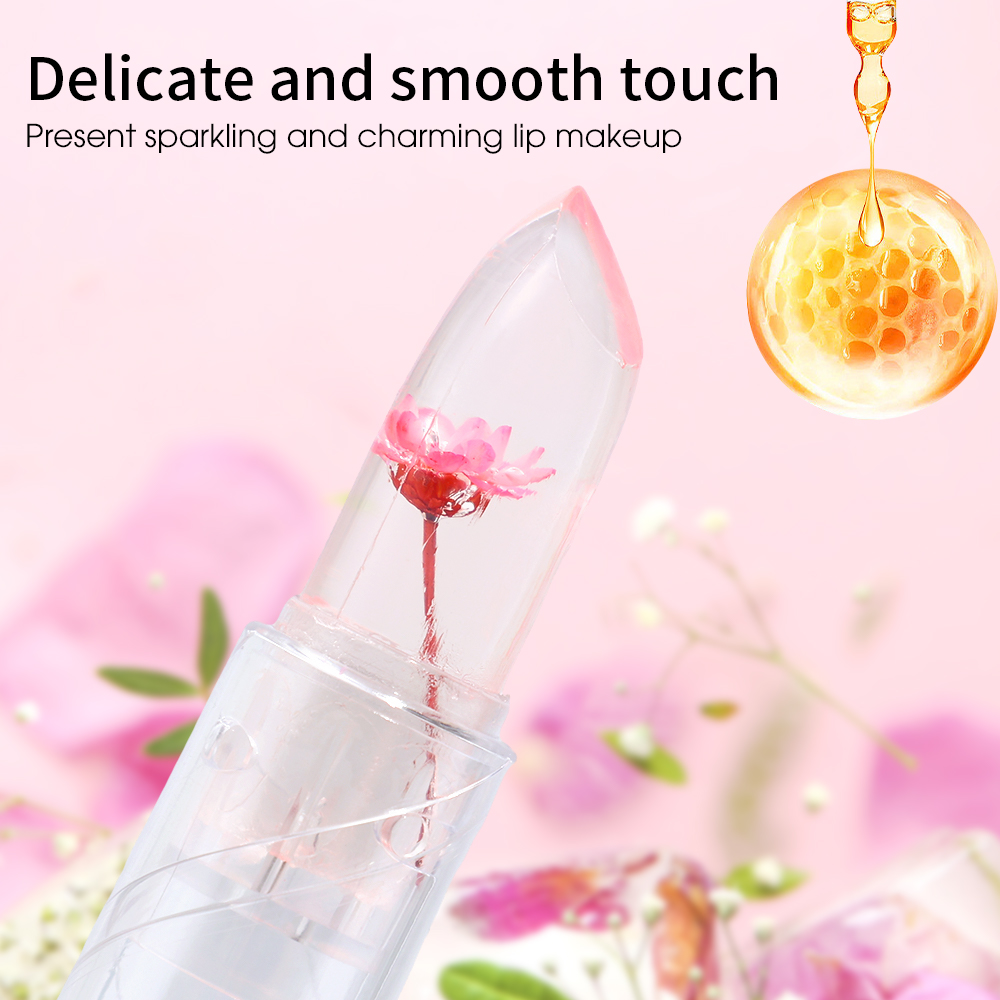 Magic Jelly Flower Lipstick Temperature Changing Lip Blam Transparent Moisturizing Lip Korean Tools. 