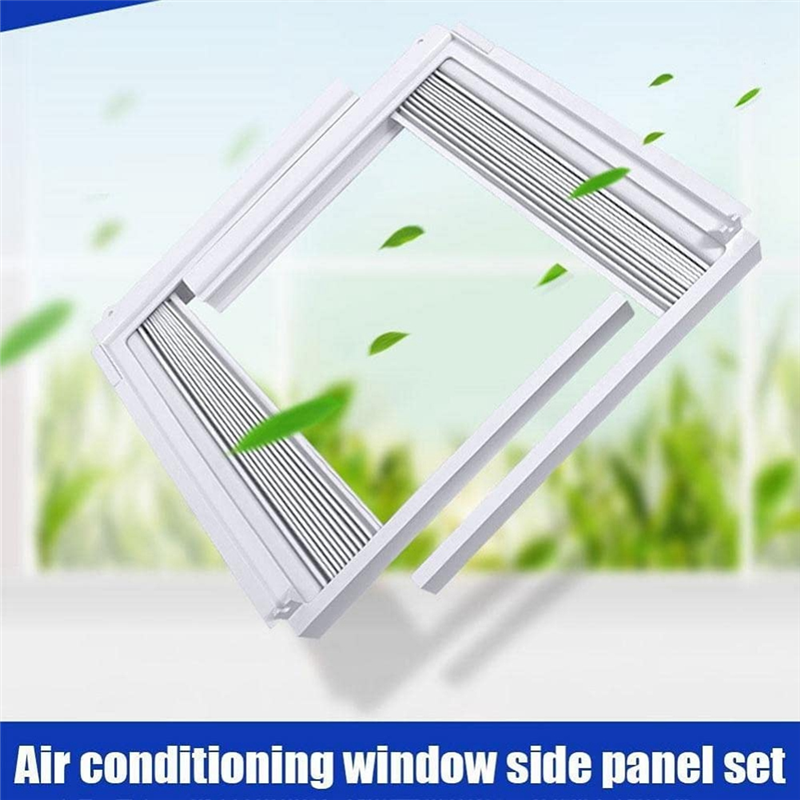 Window Air Conditioner Side Panels With Frame, Room AC Accordion Filler Curtain Kit Replacement Adjustable With Frame. 