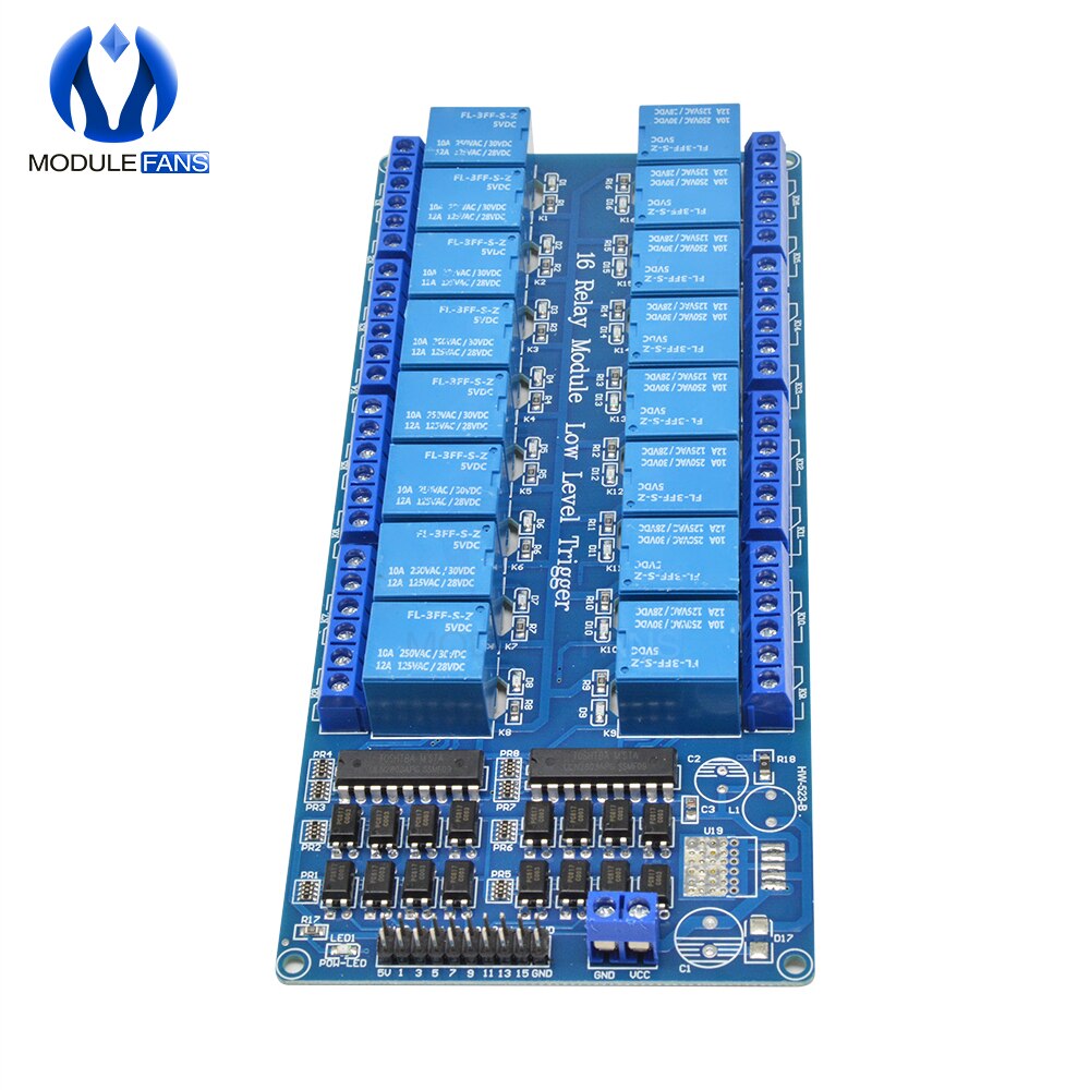 【happy one】16CH 16 CH 5V Relay Shield Module With LM2576 Power Supply For Arduino Board. 