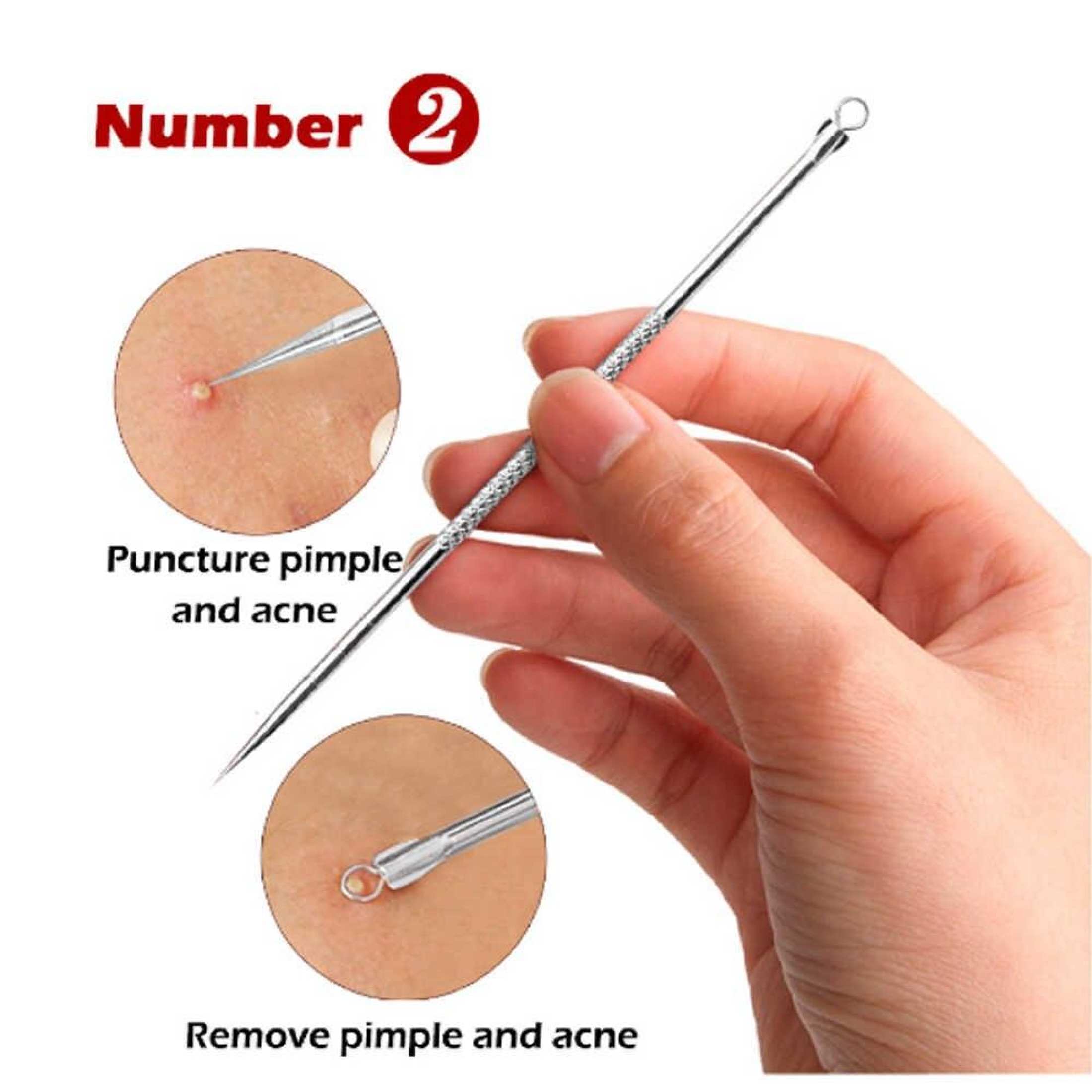 Blackhead Remover Tool Acne Pimple Spot Extractor Pin - Silver.. 