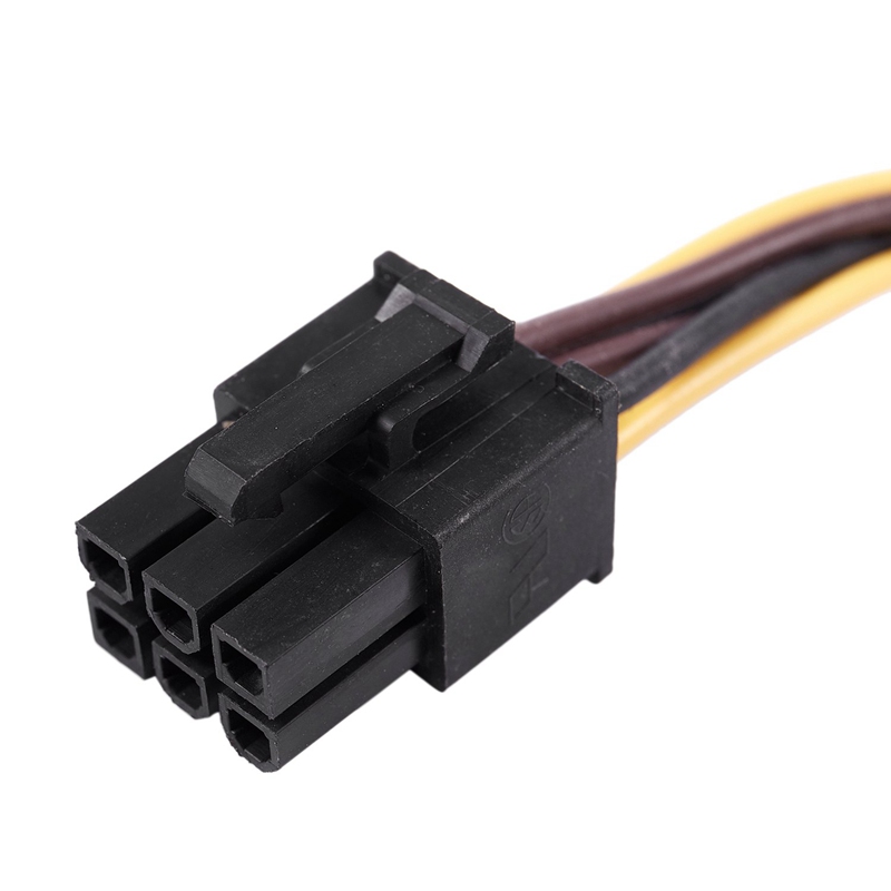 A Dual 4-Pin Molex IDE to 6 Pin PCI-E Graphic Card Power Connector Cable Adapter. 