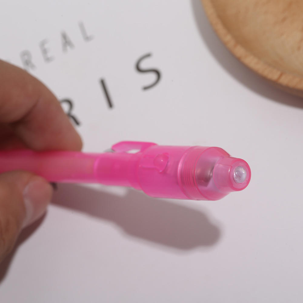 Luminous Light Pen Purple 2 In 1 UV Black Light Combo Drawing Invisible Ink Pen Learning Education Toys for Child. 