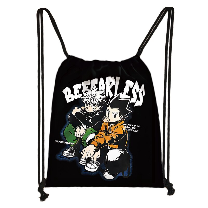 Japanese Anime Hunter X Hunter Storage Bag Boys Girls HXH Killua Zoldyck Gon Freecss Chrollo Shoulder Bag Women Drawstring Bags. 