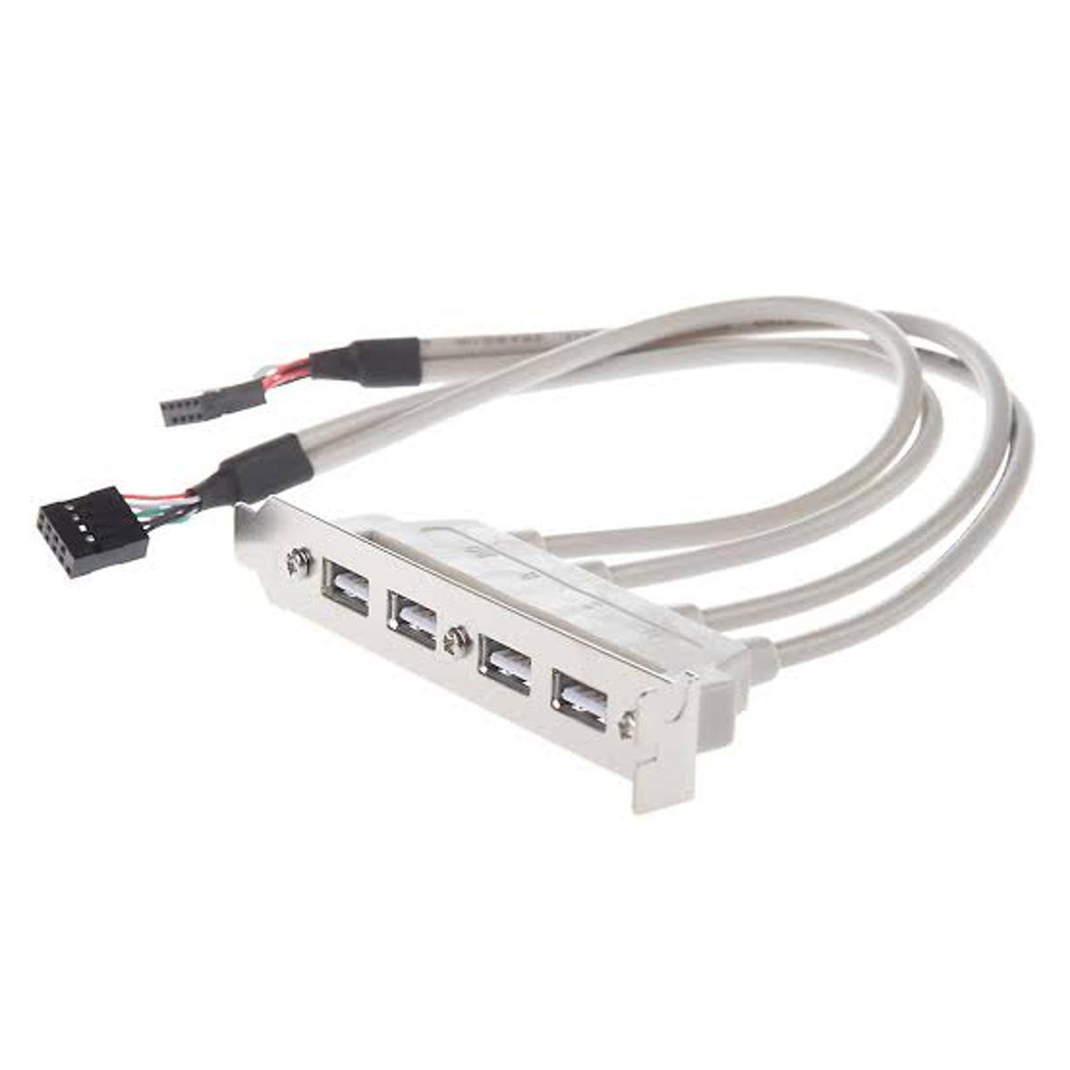 MA MainBoard 4 Port USB 2.0 to 9 Pin Header Bracket Extension Cable Adapter