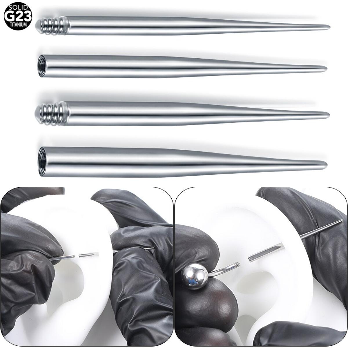 1PC Titanium Insertion Pins Taper Expander Piercing Tool Internal/External Thread Body Jewelry Labret Lip Dermal Pull Pin Tools
