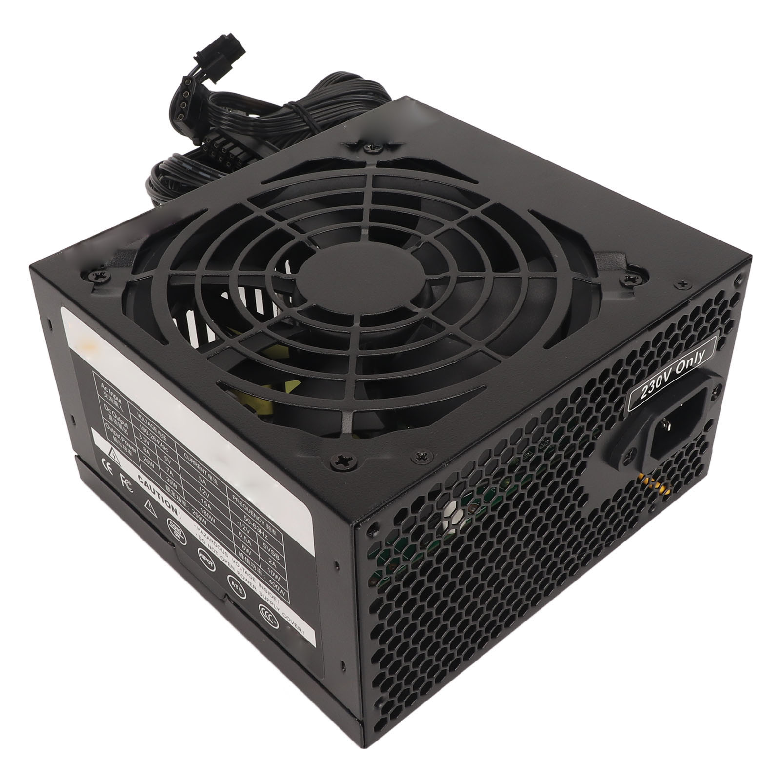Gaming PC Power Supply, Computer Power Supply 400W Stable Multiple Protection 180-264V Adjustable for Computer. 