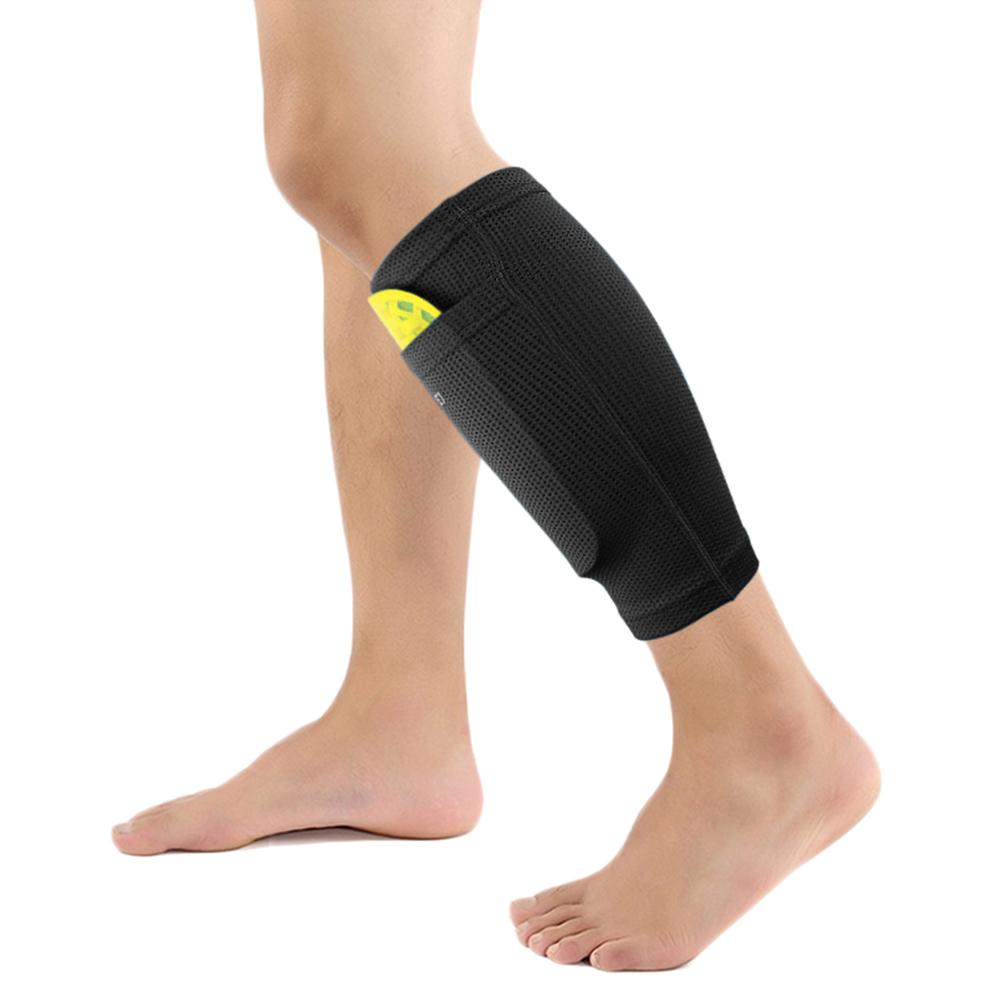 1 Pair Soccer Protective Socks Shin Pads Supporting Shin Guard with Pocket. 