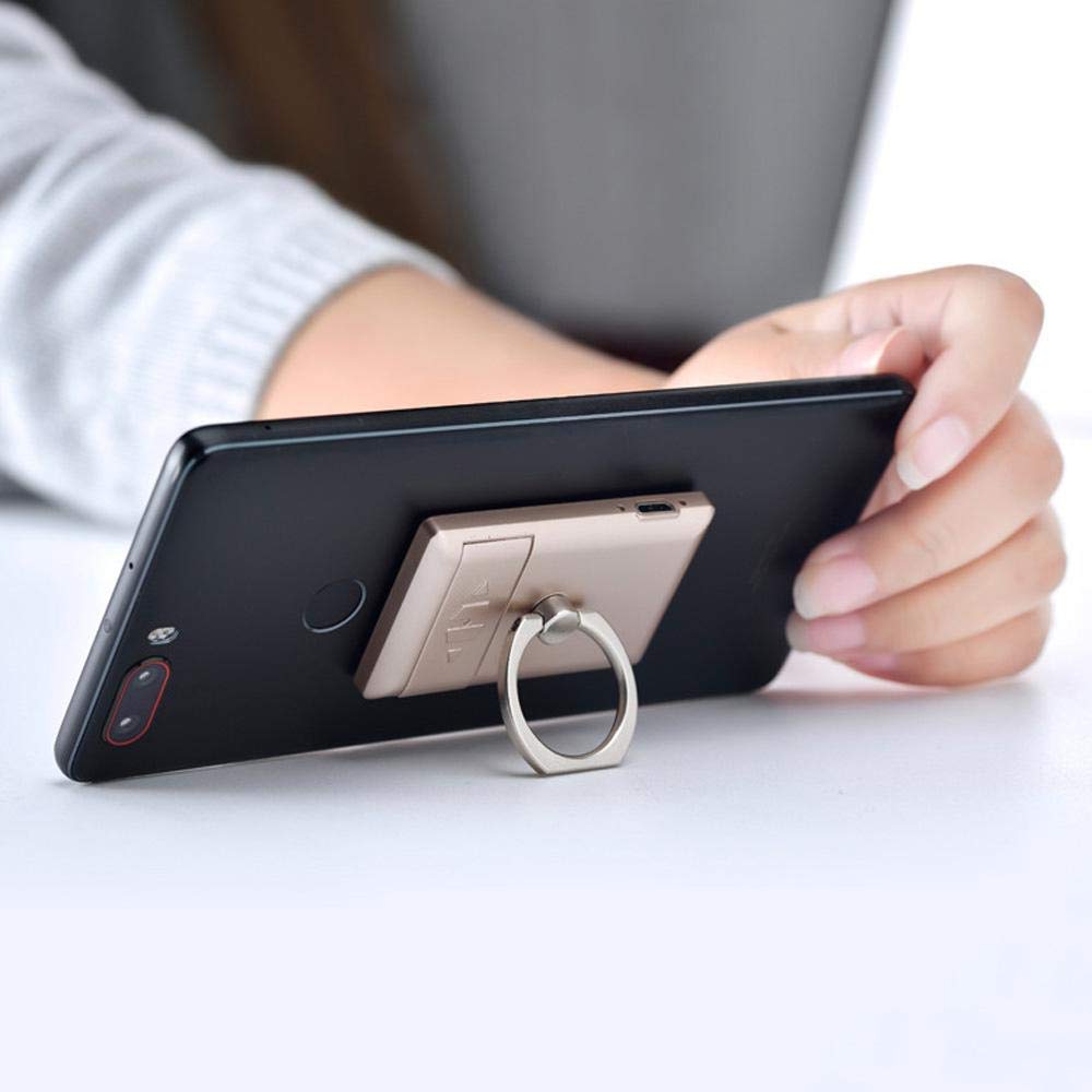 Mobile Ring Holder+USB Lighter 2 in 1 Rechargeable Flameless Ring Lighter Windproof Metal Finger Grip 360 Degree Rotation. 