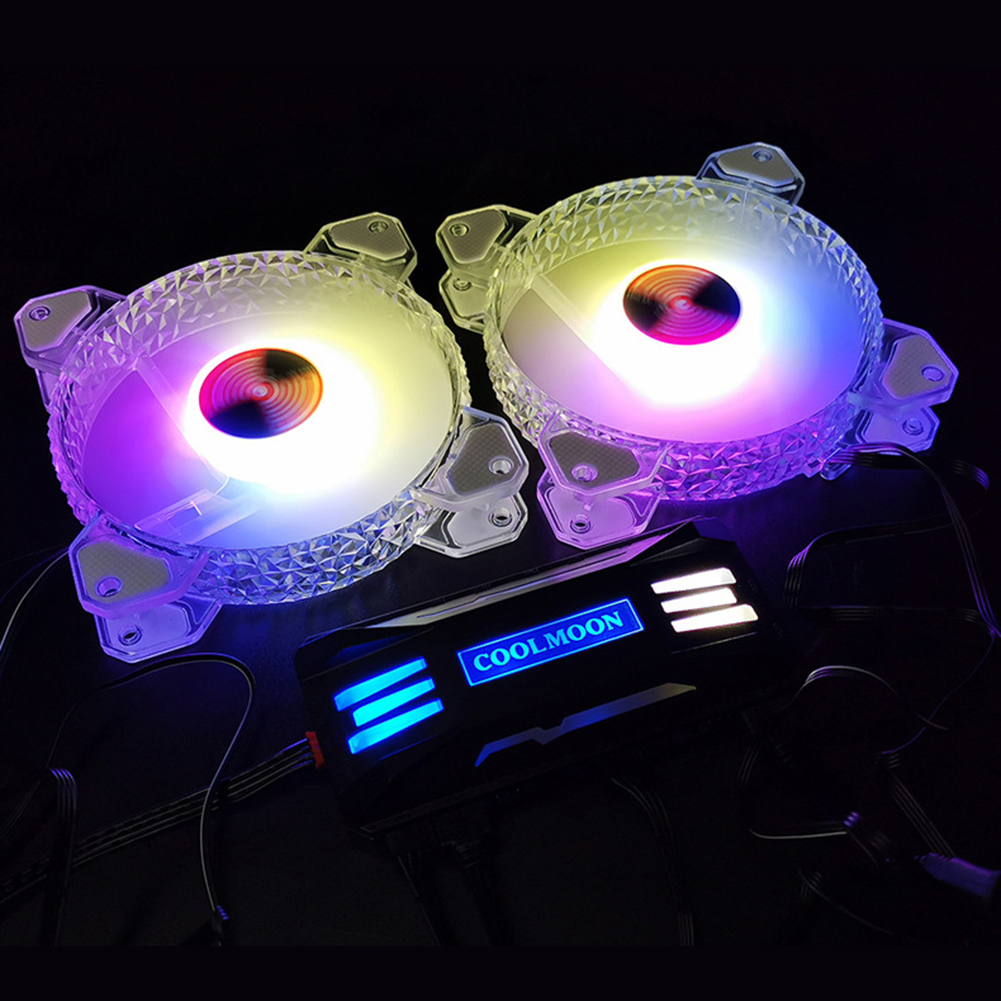 Coolmoon Argb Controller 4pin Pwm 5v 3pin Argb Cooling Fan Smart Intelligent Remote Control For Case Chassis Radiator. 