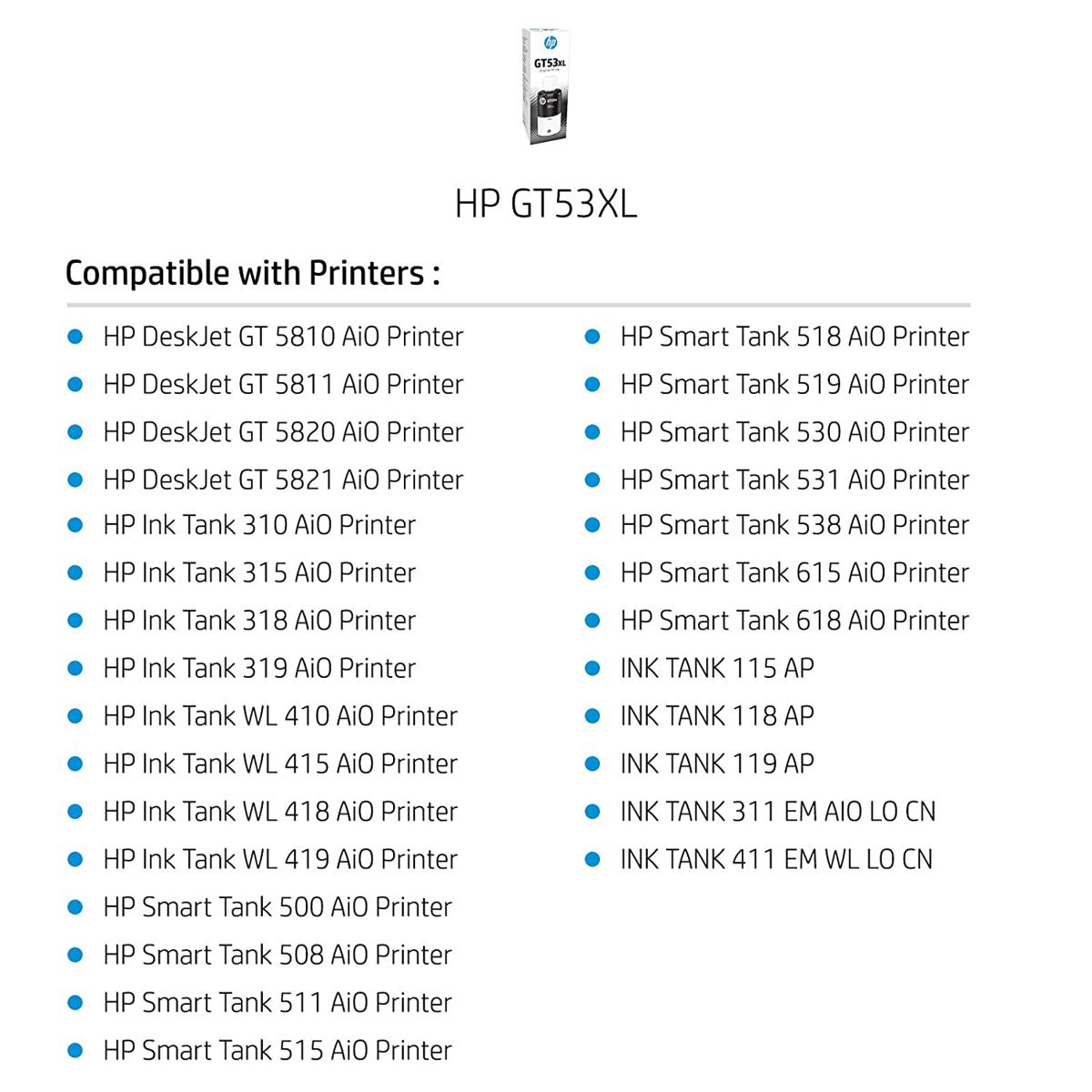 Hp GT 53xl 135ml for all hp inject printer