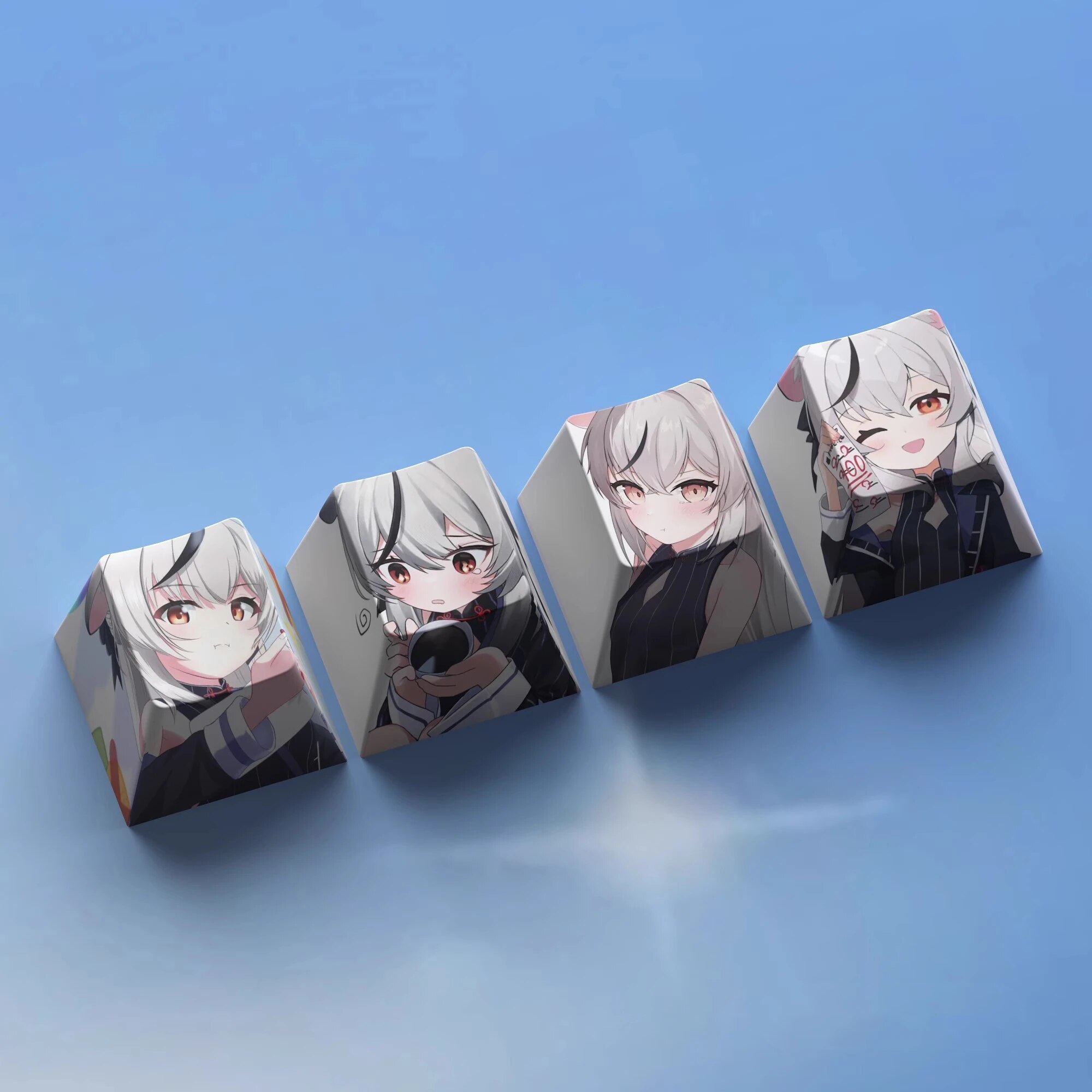 4 Keys/set Blue Archive Keycaps PBT Dye Sublimation Key Caps For MX Switches Cherry Profile Keycap Kisaki Arona Sunohara Kokona. 