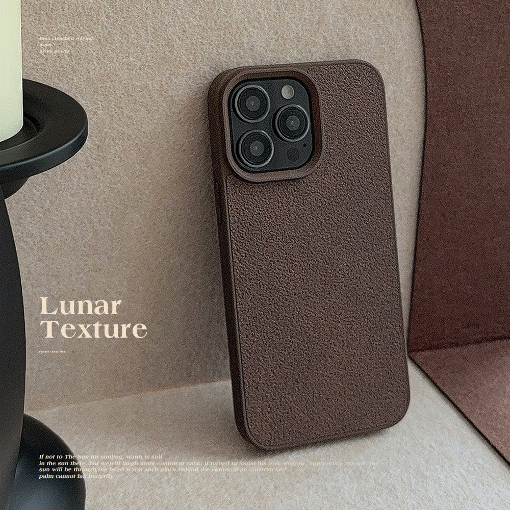Dark brown moon fluted apple phone case 14promax premium sense 11 suitable for iphone 13 leather pattern 15 vintage. 