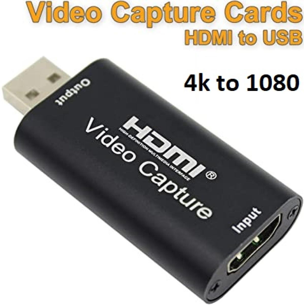 Video Capture Card 1080P 4K Hdmi To Usb Usb 2.0 Video Capture Device Audio Video Re Cording for Streaming Ps4 Xbox Phone Game Camera Live Stream Broadcast. 