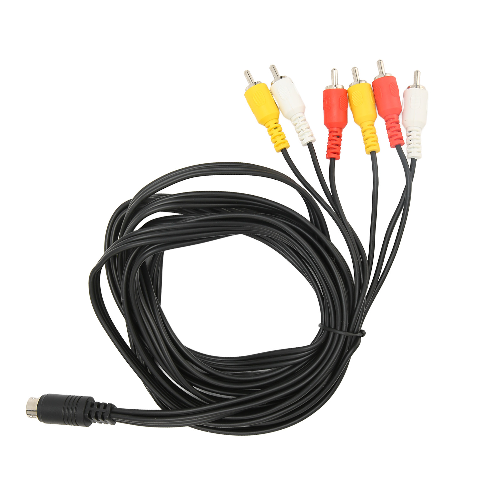 Sound Video Composite Wire, Low Loss DIN 9 Pin To 6 RCA Cable Clear Signal for AV Receiver for TV. 
